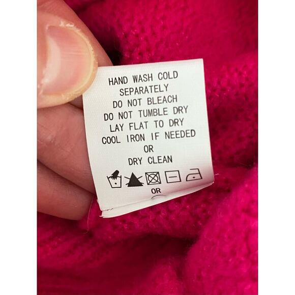 Code X Mode Women's Size M Hot Pink Yellow SUNSHINE Crew Neck Sweater - Picture 5 of 5